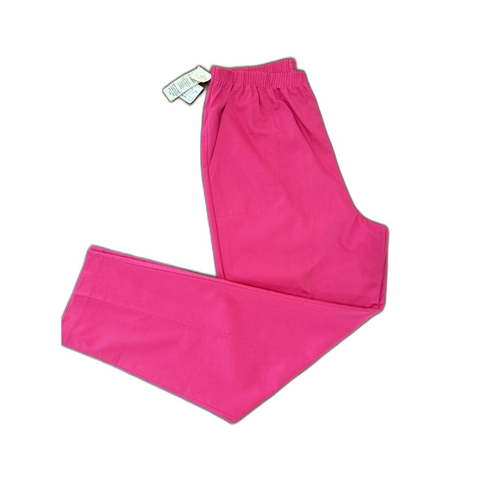 Vintage 90s Cabin Creek Pink Pull On Pants Tall 16T Stretch Cotton JCPenney NWT